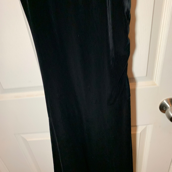 Vintage Asymmetrical Black Velvet Dress - Picture 5 of 8